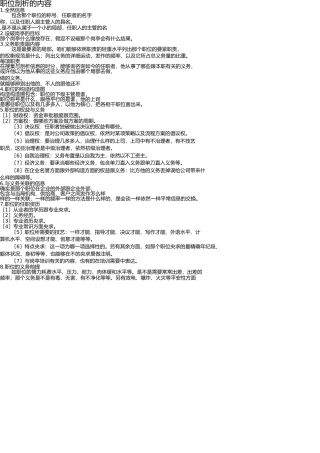 职位分析的内容 