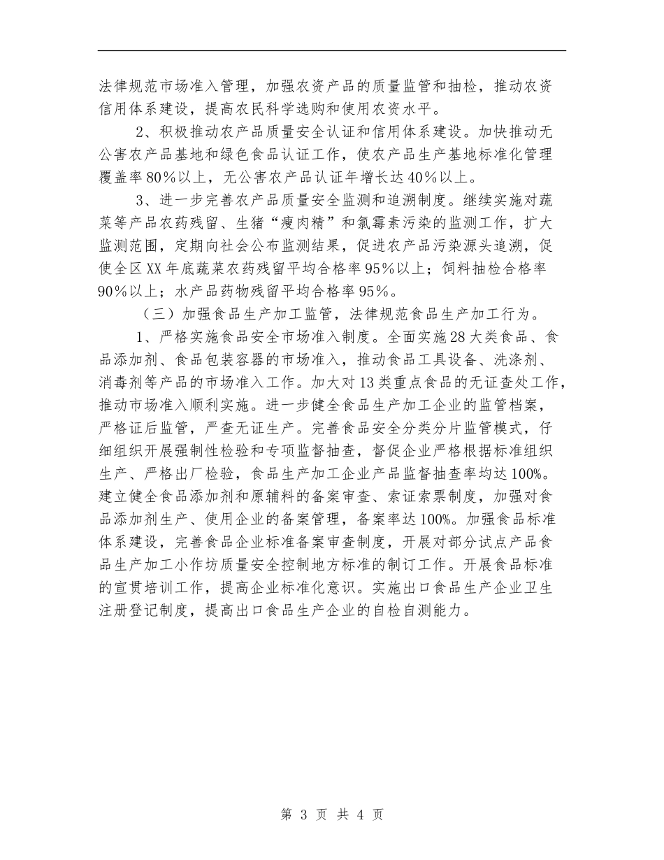 2024年食品安全工作计划范文_第3页