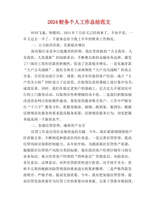 2017财务个人工作总结范文