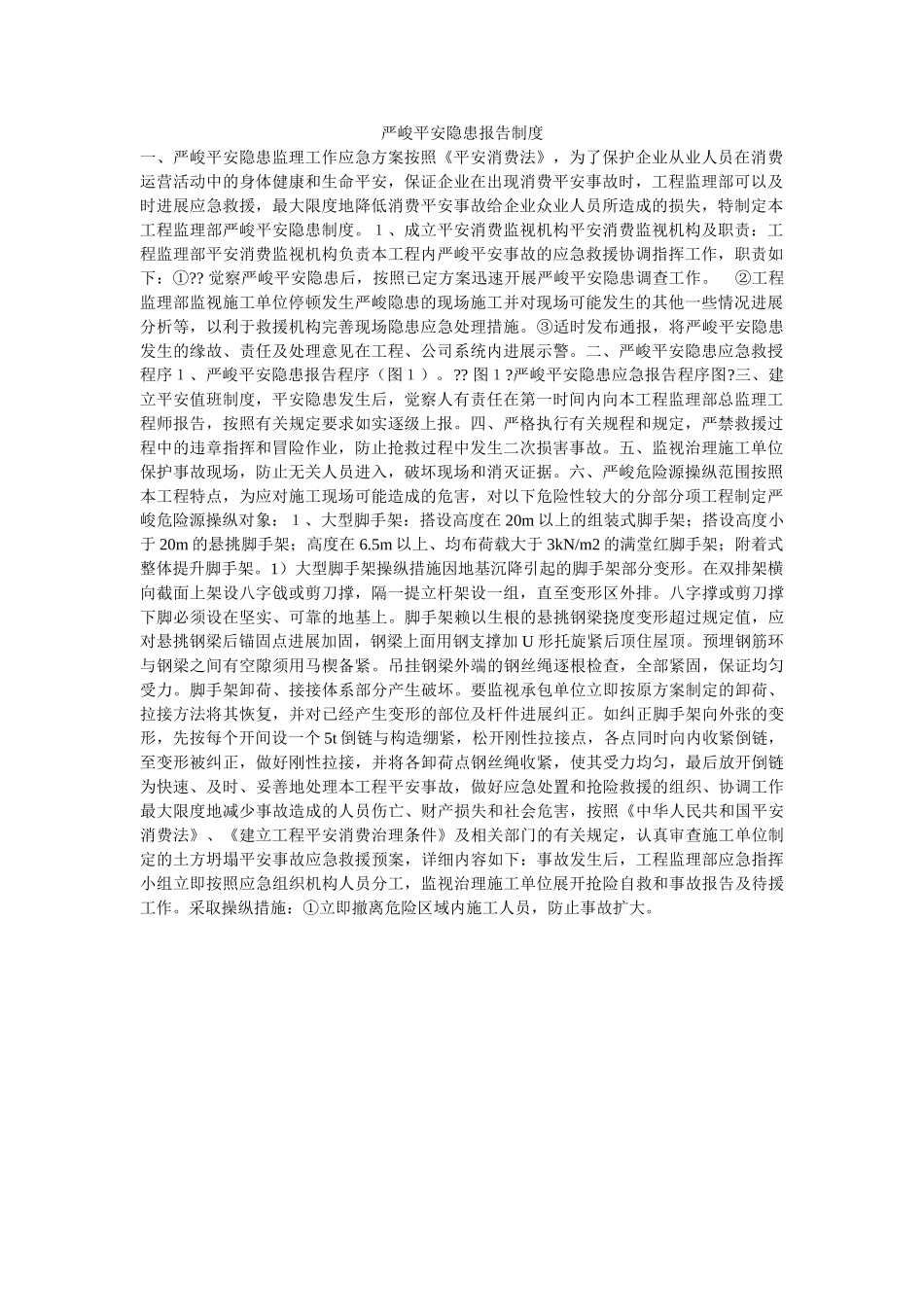 重大安ۥ全隐患报告制度精选 _第1页