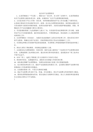 综合科ۥ安全生产职责精选 