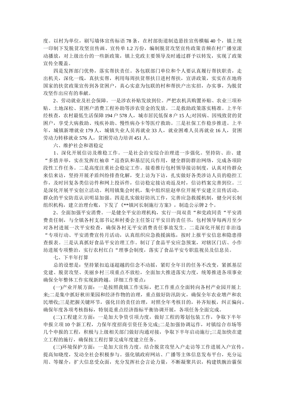 镇政府半年工作总结精选精选 _第3页