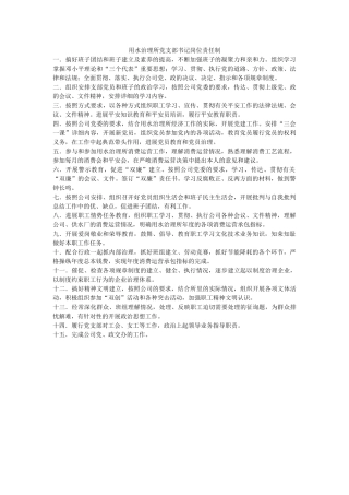 用水管理所党支部书记岗位责任制 