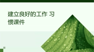 建立良好的工作习惯课件