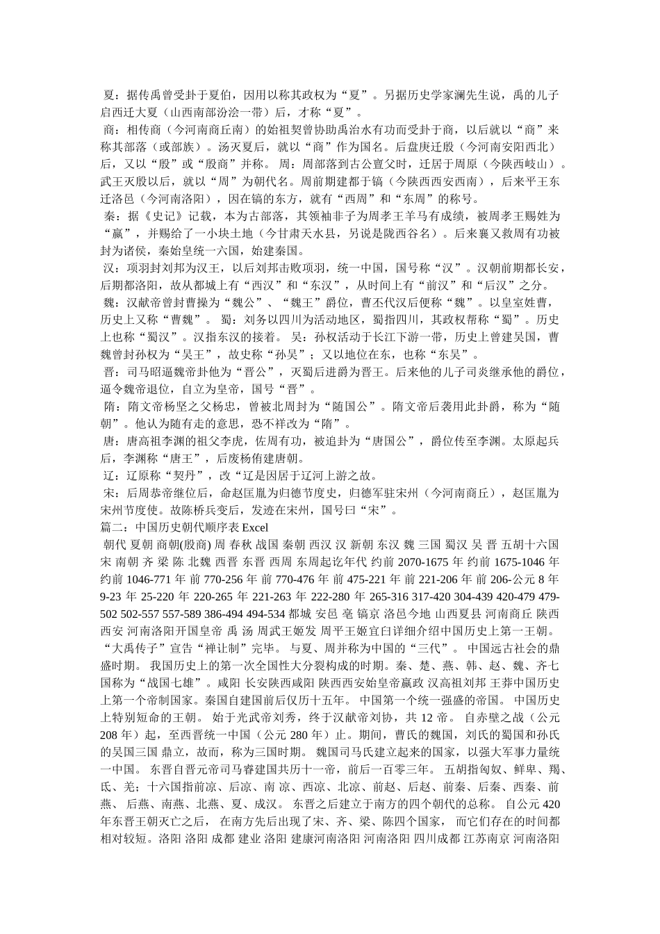 中国历史朝代顺序表 _第3页