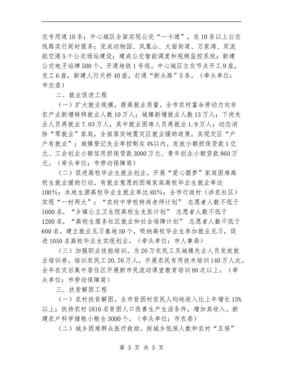 2024市政府为民办实事民生工程工作目标_第3页