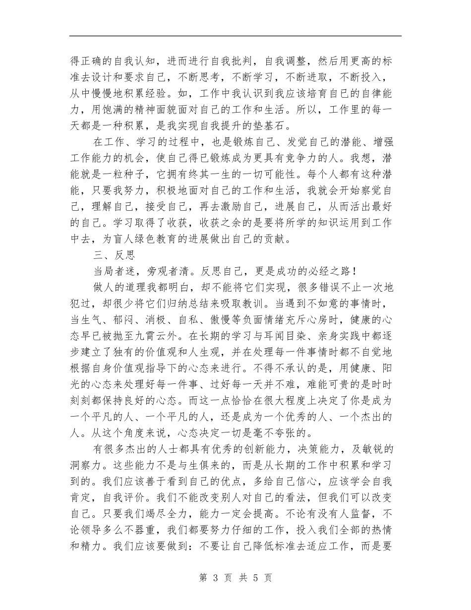 2024年实习生毕业总结范文：在黑暗中寻找光明_第3页