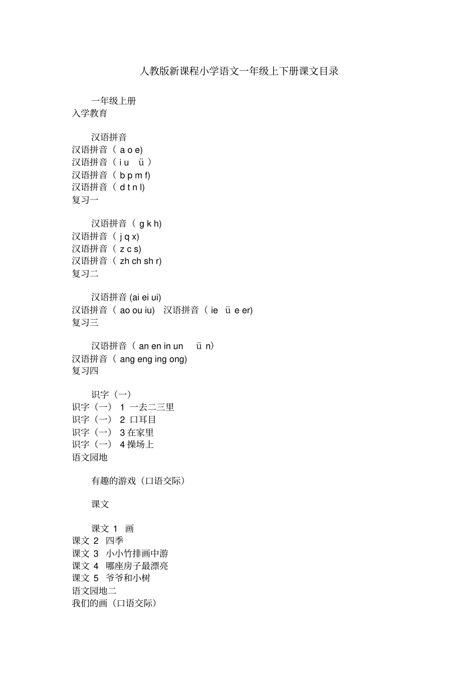 小学课程目录_第1页