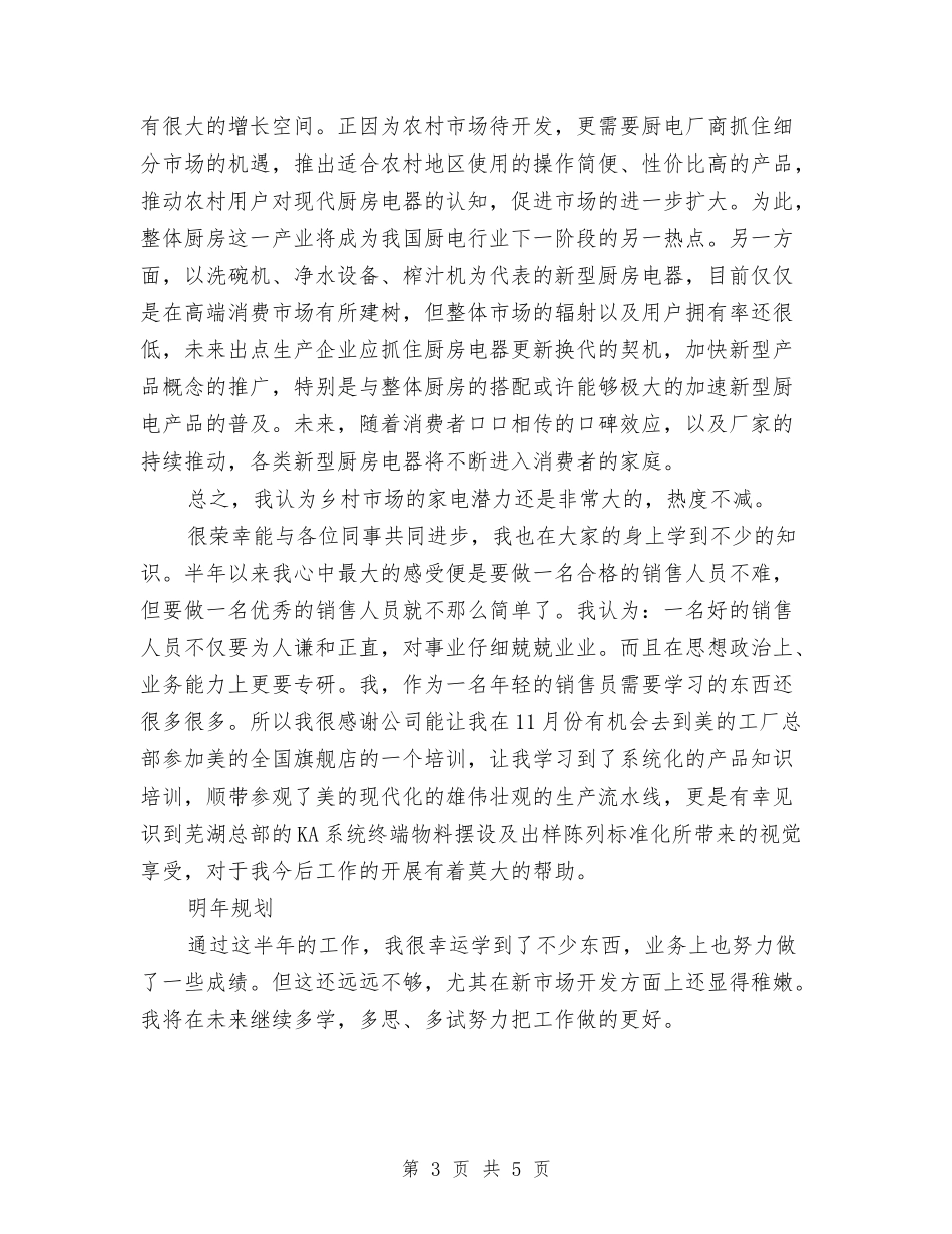 2024年电器销售工作总结范文与2024年电子商务专员试用期工作总结范文汇编_第3页