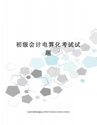 初级会计电算化考试试题
