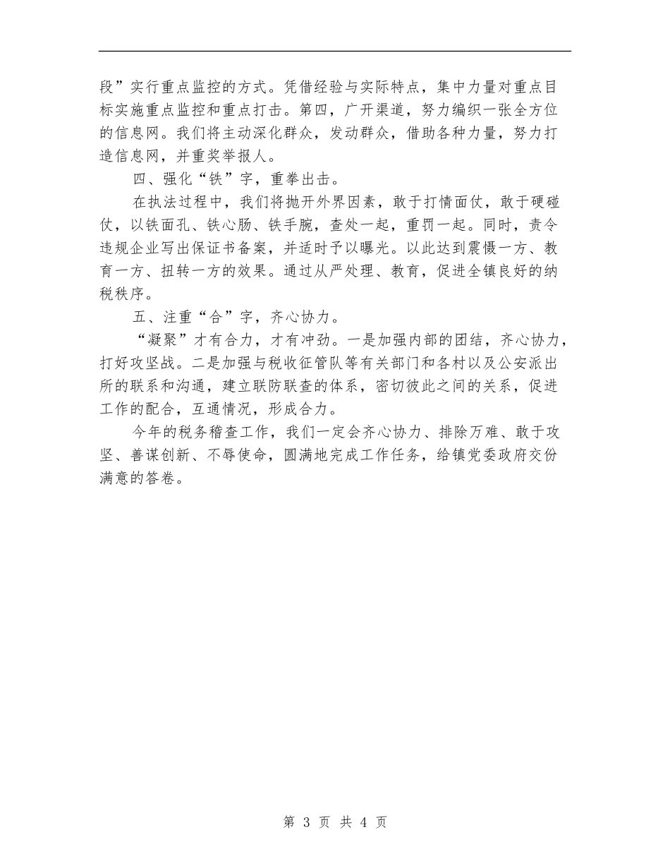 税务稽查2024年度工作计划及思路范文_第3页