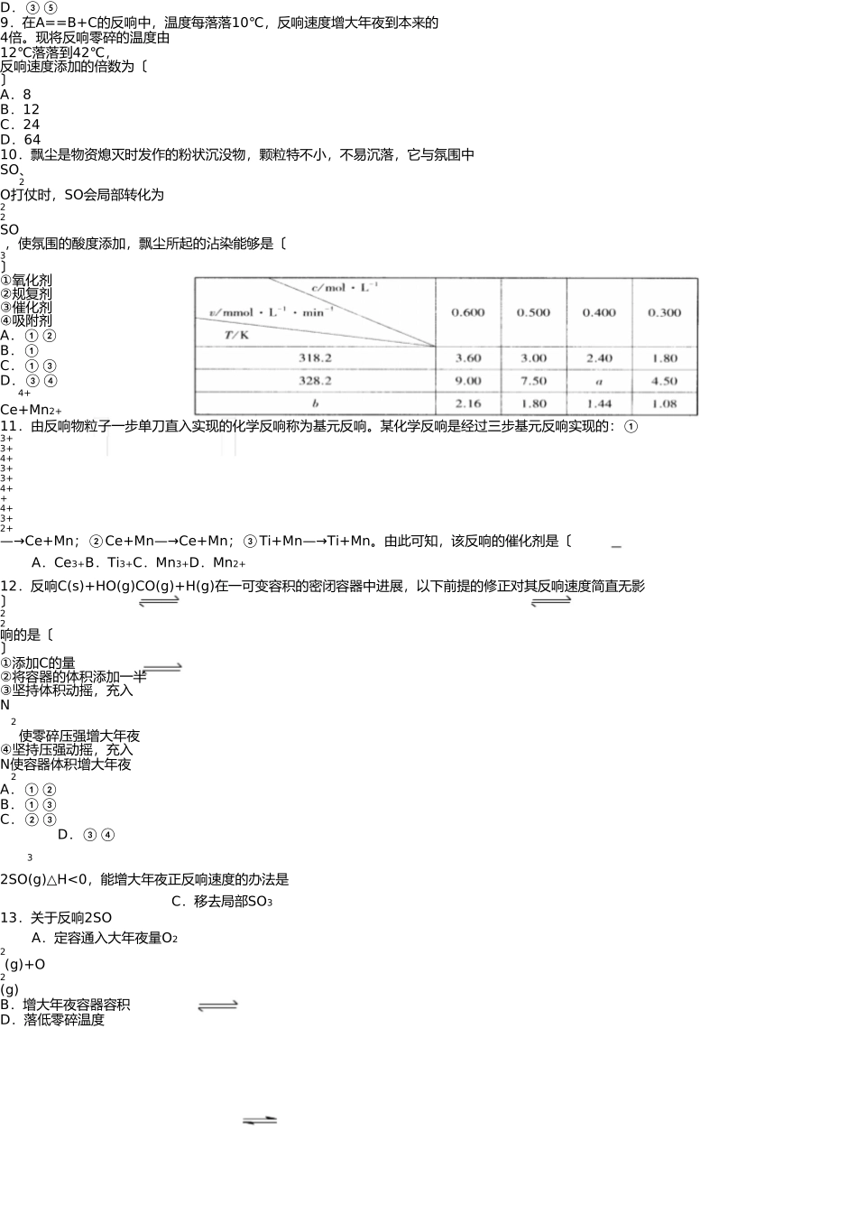 影响化学反应速率的因素试题 _第2页