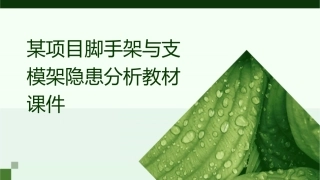 某项目脚手架与支模架隐患分析教材课件
