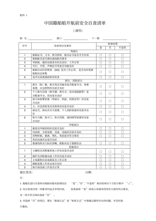 中国籍船舶开航前安全自查清单2017新版.doc