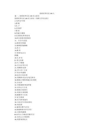 影响世界历史100人 