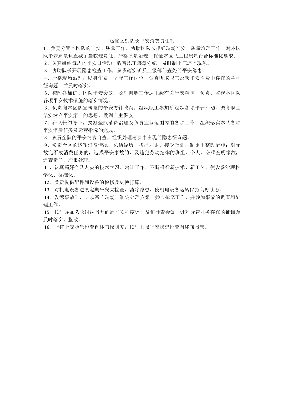 运输区ۥ副队长安全生产责任制精选 _第1页