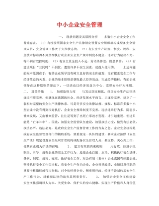 《安全管理》之中小企业安全管理 