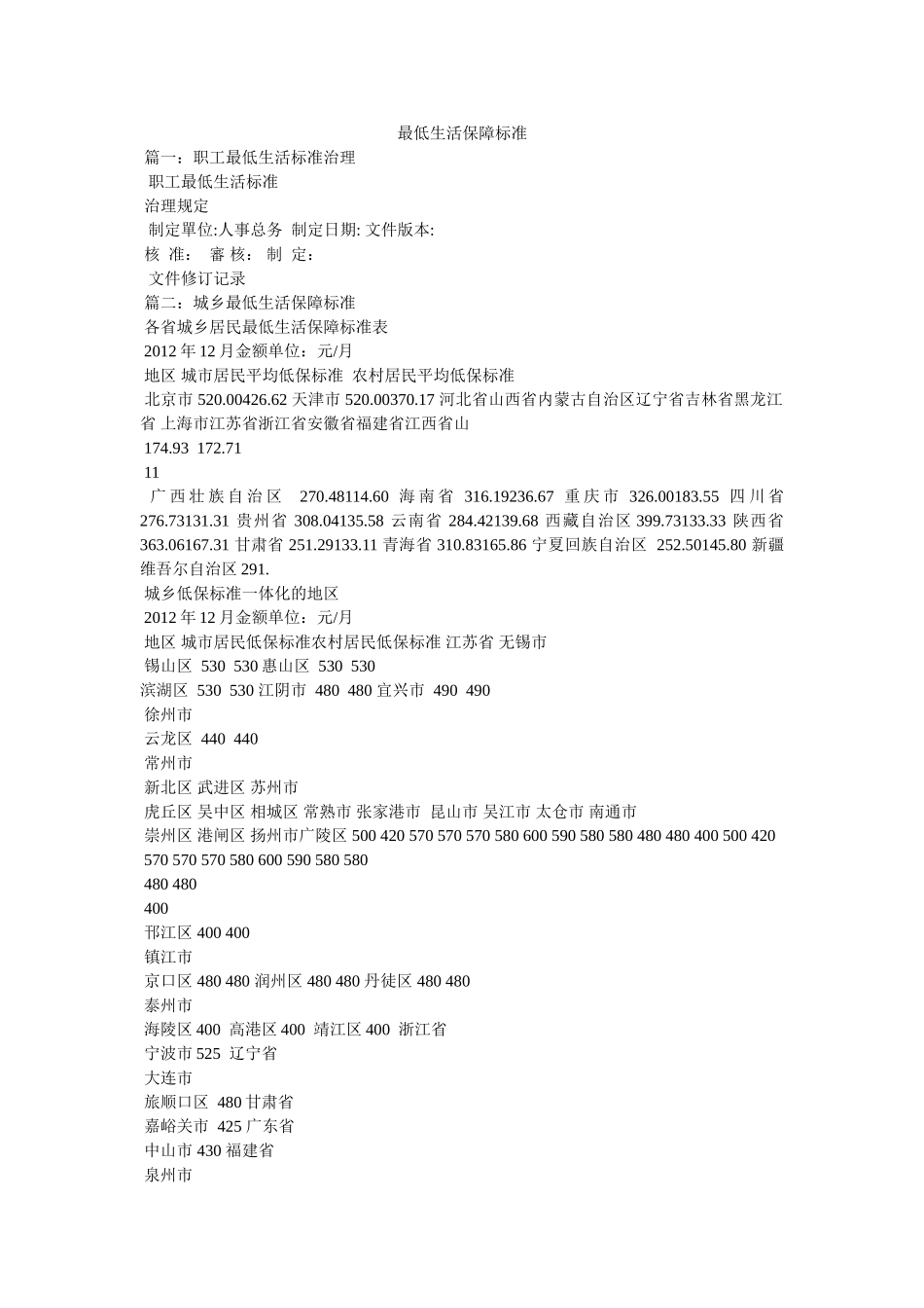 最低生活保障标准 _第1页