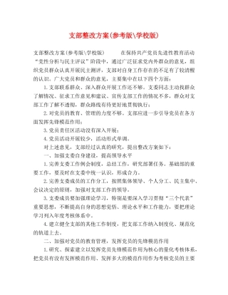 支部整改方案(参考版-学校版) 