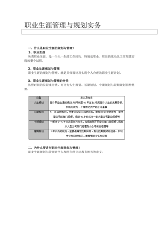 职业生涯管理与规划
