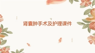 肾囊肿手术及护理 ()课件