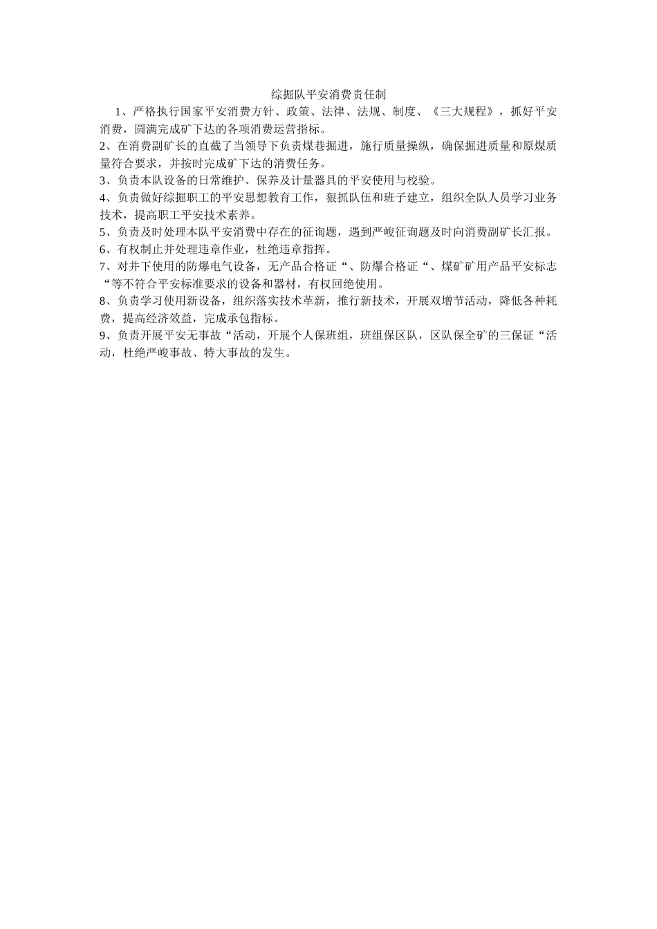 综掘队ۥ安全生产责任制精选 _第1页