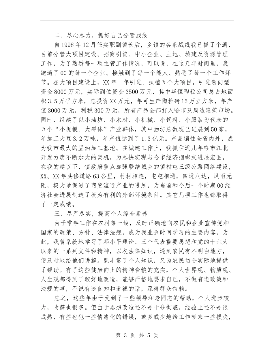 乡镇副镇长个人工作总结【最新版】_第3页