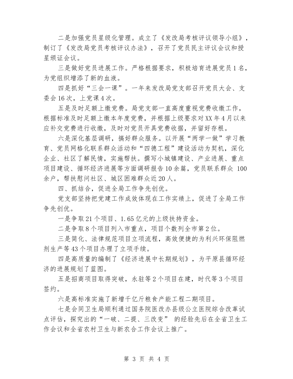 发改局党支部书记述职报告_第3页