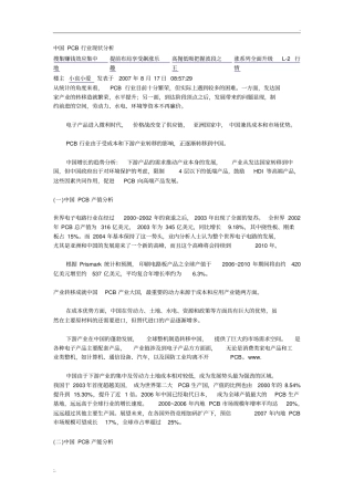中国PCB行业现状分析