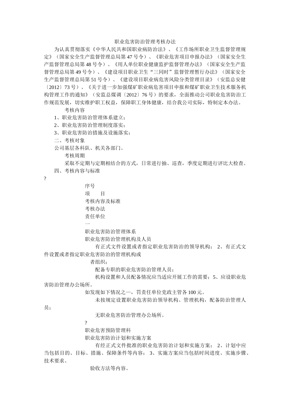职业危害防治管理考核办法 _第1页