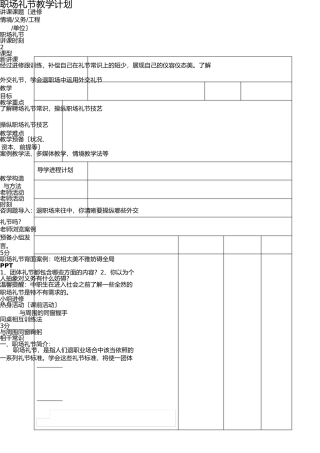 职场礼仪教案 