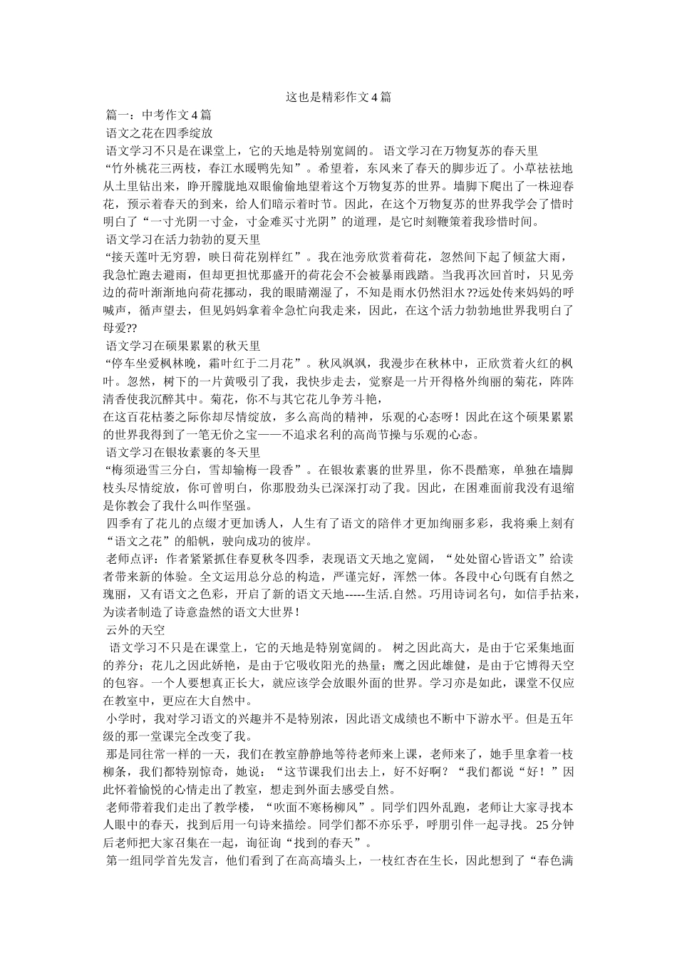 这也是ۥ精彩作文4篇精选 _第1页