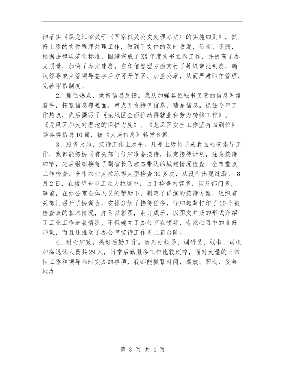 办公室文书兼政府接待个人-工作总结_第3页
