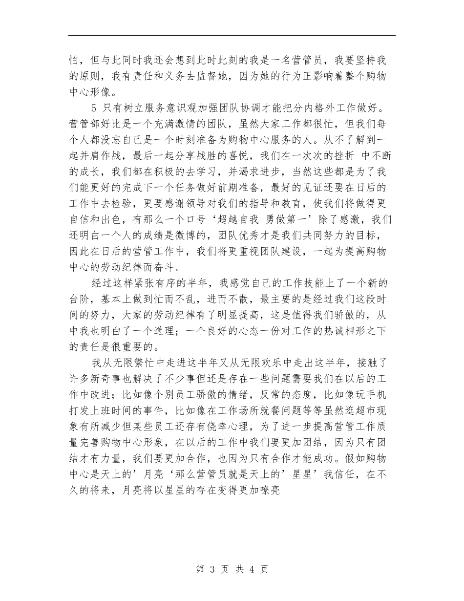 商场管理员年终小结范文_第3页