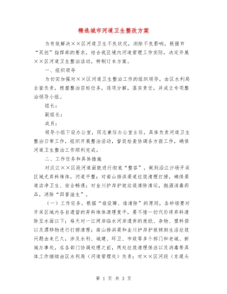 城市河道卫生整改方案