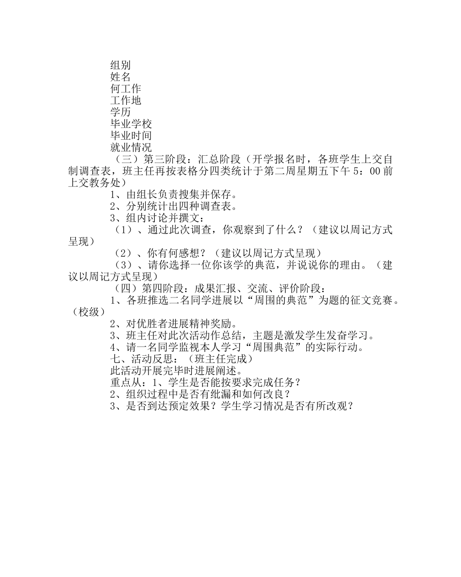 政教处范文“身边的榜样”综合实践活动方案 _第3页