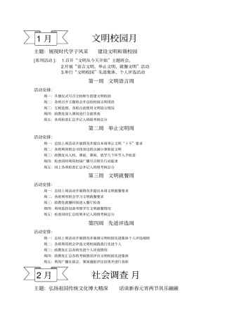 (完整版)学校月活动安排