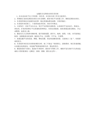 运输队ۥ长瓦斯防治岗位责任制精选 