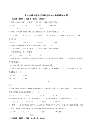重庆市重点七年级下期中考试试题 