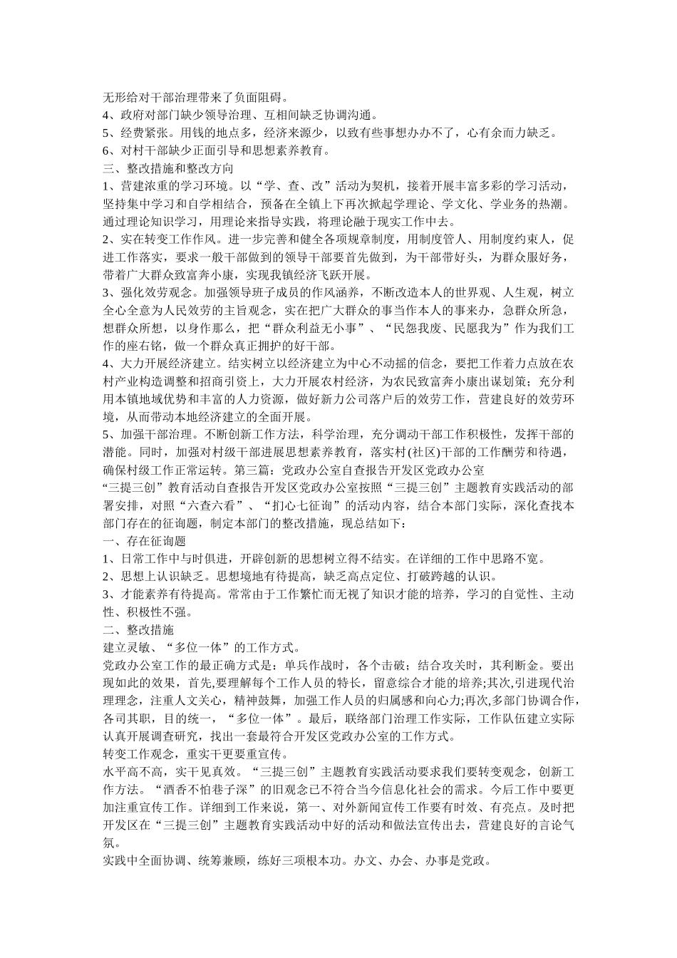 镇党政班子自查报告 _第2页