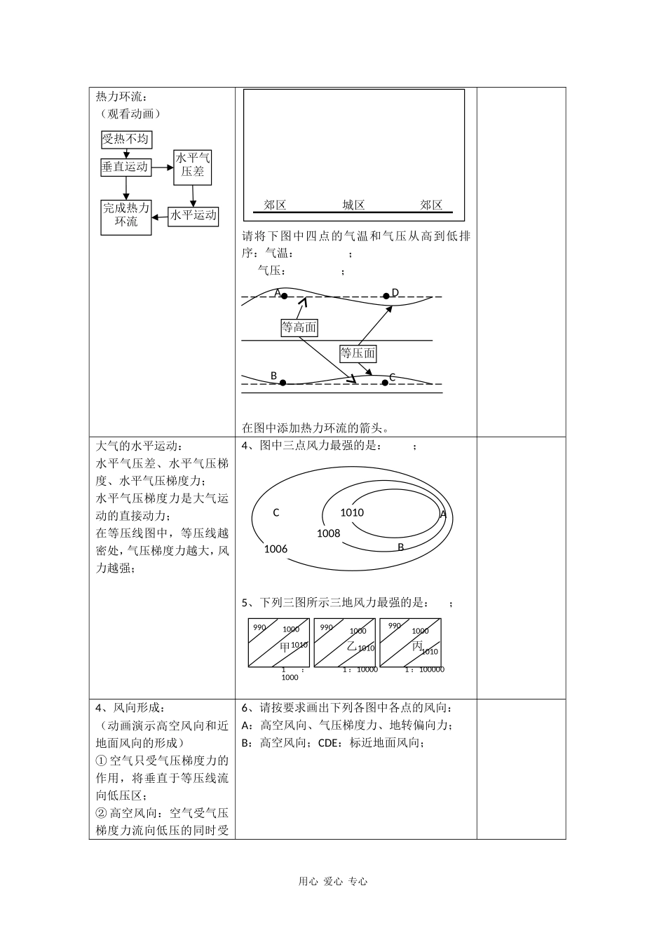 高中地理：2.1 大气的热状况与大气运动 教案（1）（中图版必修1）_第2页