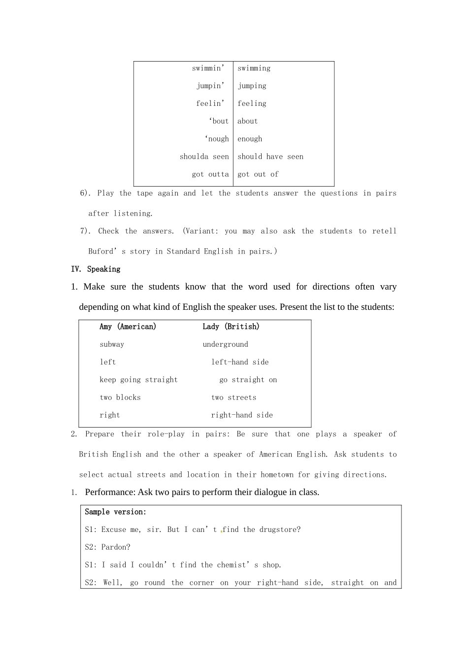 高中英语 Unit2 English Around the World period3教案 新人教版必修1-新人教版高一必修1英语教案_第3页
