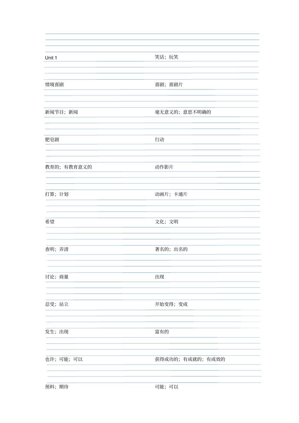 (完整word版)鲁教版五四制七年级英语下册单词默写四线格_第1页