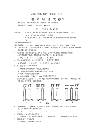 2004年河北省中考理科综合试题
