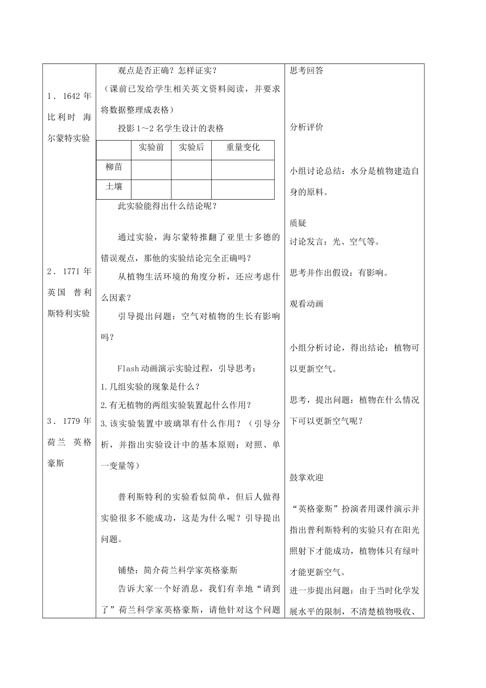 高中生物《光合作用的探究历程》教学设计必修一_第3页