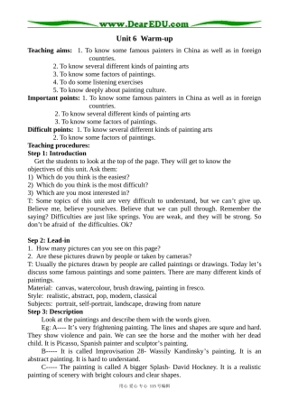 北师大版高中英语必修2Unit 6 Lesson1 warm-up