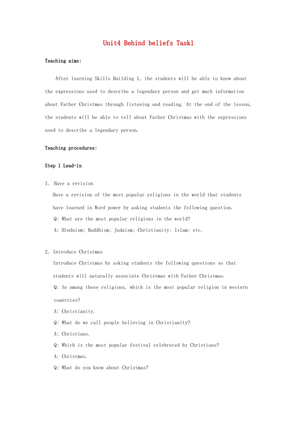 高中英语 Unit4 Behind beliefs Task教案1 牛津译林版选修9-牛津版高三选修9英语教案_第1页