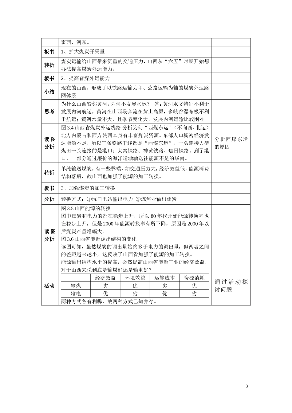 高中地理《能源资源的开发——以我国山西省为例》教案1 新人教版必修3_第3页