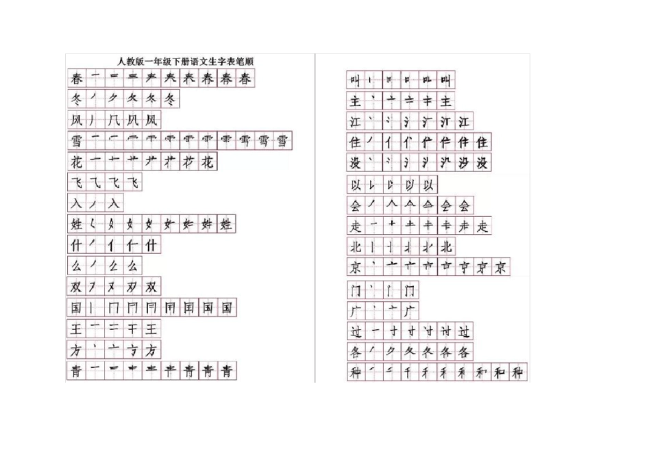 (完整版)一二年级常用字笔顺_第1页