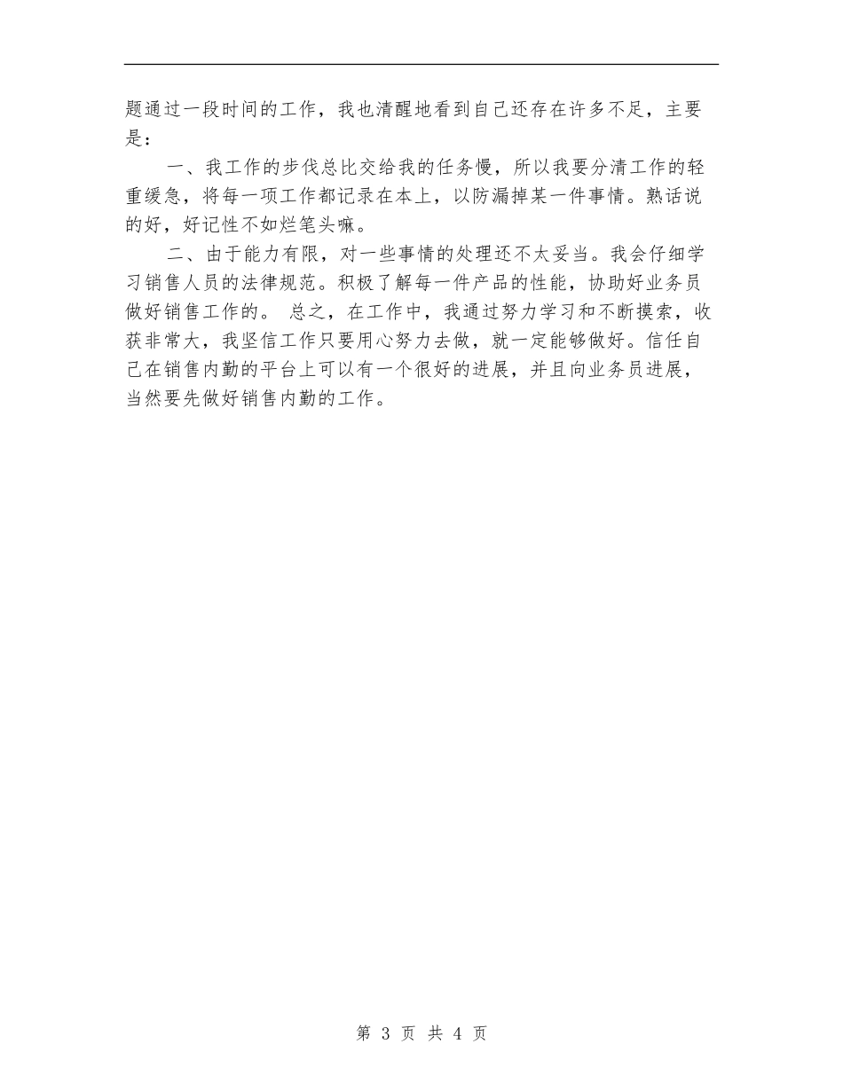 销售内勤个人年终总结报告_第3页